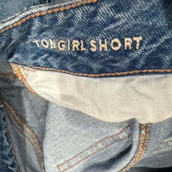 American Eagle Tomgirl Blue Distressed Denim Shorts Women’s 2 - Picture 3 of 5